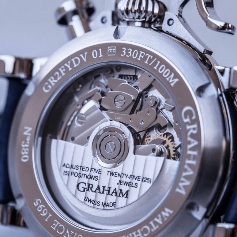 Graham,Chronofighter 44mm,44mm,Stainless Steel,Black,Automatic,Chronograph,Date,Day,2CVAS,2CVAS.B01A