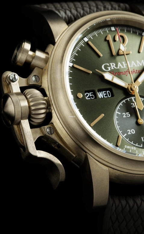 Graham,Chronofighter 44mm,44mm,Bronze,Green,Automatic,Chronograph,Date,Day,2CVAK,2CVAK.G02A