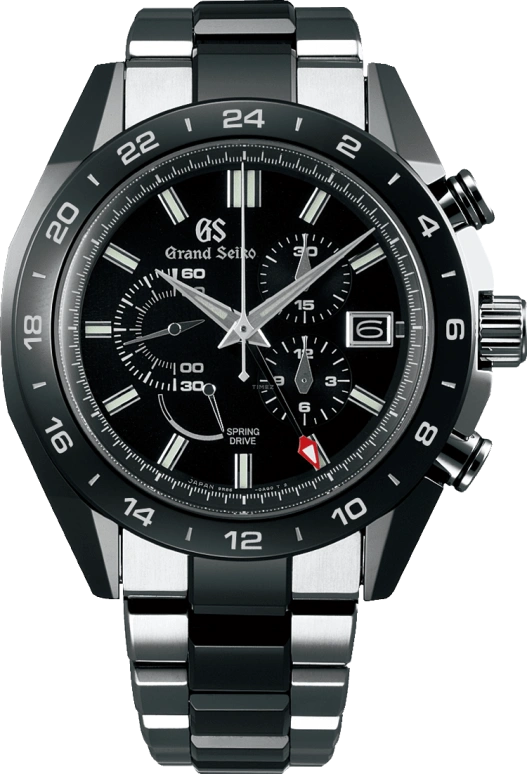 Grand Seiko,Spring Drive 46.40mm,46.40mm,Titanium,Ceramic,Black,Spring Drive,Chronograph,Day,Power Reserve Indicator,Dule Time,72hours,In-house Caliber,SBGC223G