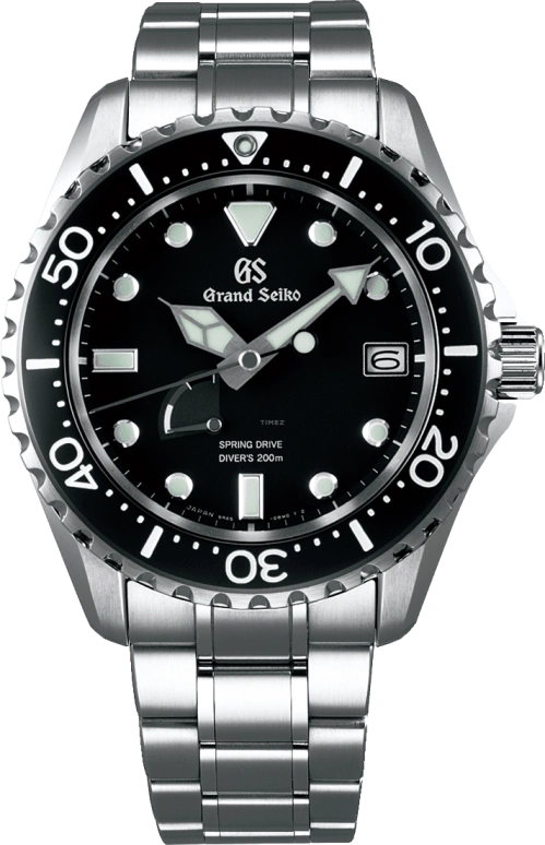 Grand Seiko,Spring Drive 44.20mm,44.20mm,Stainless Steel,Black,Spring Drive,Day,Power Reserve Indicator,SBGA229G