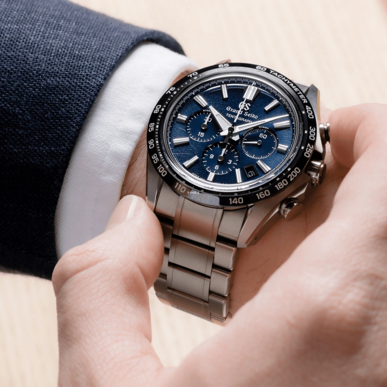 Grand Seiko,Evolution 9 43.20mm,43.20mm,Titanium,Dark Blue,Automatic,Chronograph,Day,Anti-magnetic,SLGC001G