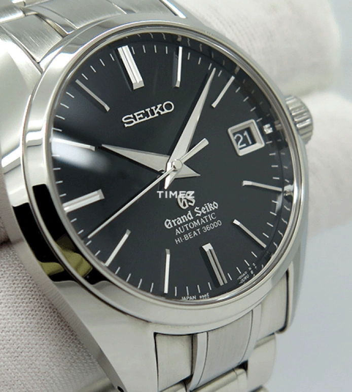 Grand Seiko,Grand Seiko 40mm,40mm,Stainless Steel,Black,Automatic,Day,55hours,SBGH005G