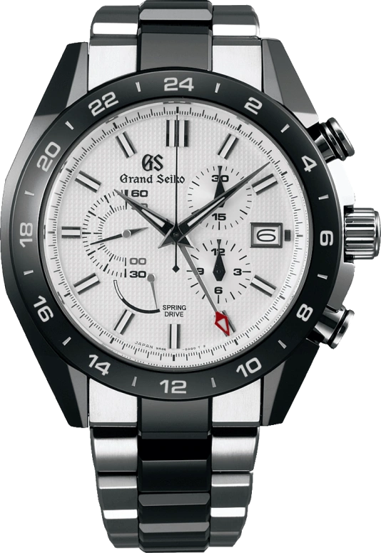 Grand Seiko,Spring Drive 46.40mm,46.40mm,Titanium,Ceramic,White,Spring Drive,Chronograph,Day,Power Reserve Indicator,Dule Time,72hours,In-house Caliber,SBGC221G