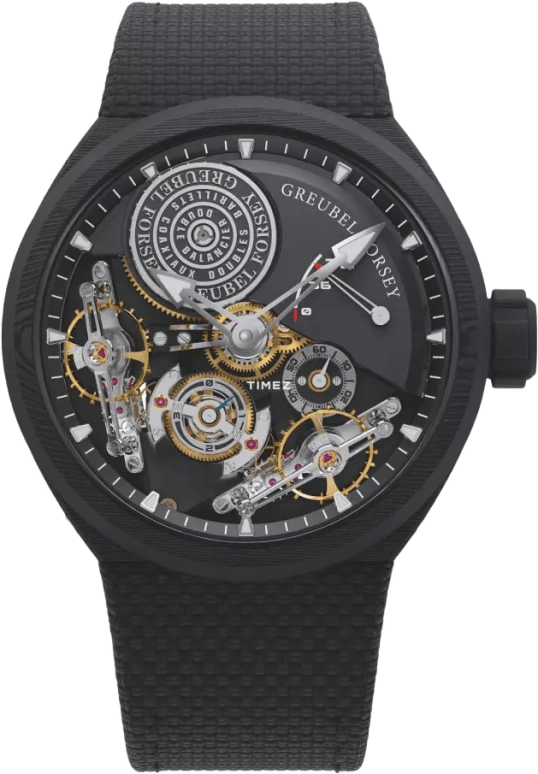 Greubel Forsey,Collection Convexe 42.50mm,42.50mm,Carbon,Black,Handwound,Power Reserve Indicator,Double Balance,Michael Jordan,flying man,Air Jordan,G.O.A.T.,M.J.,DOUBLE BALANCIER CONVEXE Carbon Black