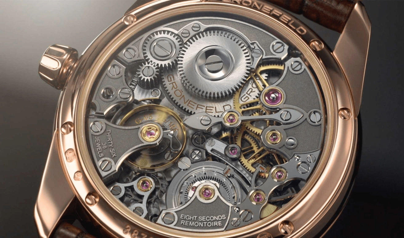 Grönefeld,1941 Remontoire 39.50mm,39.50mm,White Gold,Grey,Blue,Handwound,35hours,In-house Caliber,1941 Remontoire Bespoke Guilloche Enamel WG