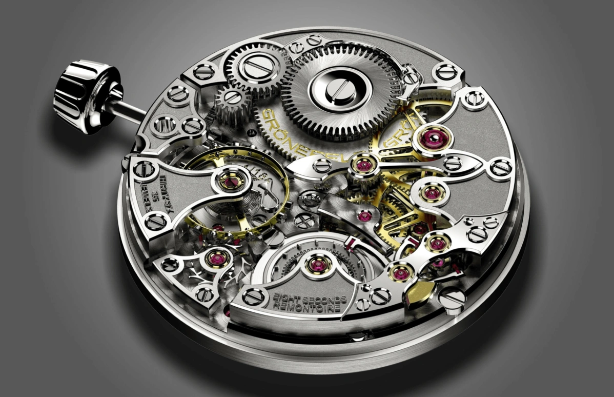 Grönefeld,1941 Remontoire 39.50mm,39.50mm,White Gold,Black,Handwound,Constant Force Mechanism,35hours,1941 Remontoire Constant Force Black Dial WG