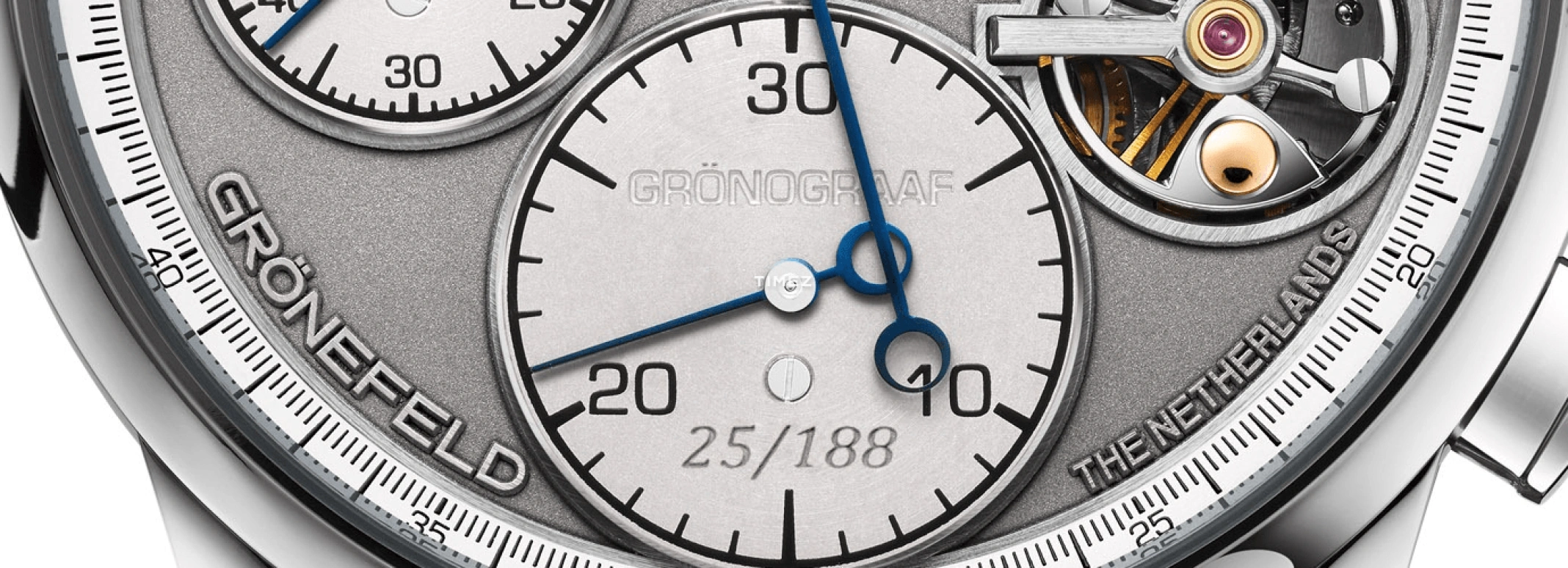 Grönefeld,1941 Grönograaf 40mm,40mm,Stainless Steel,Silver White,Grey,Handwound,Chronograph,Power Reserve Indicator,1941 Gronograaf ST
