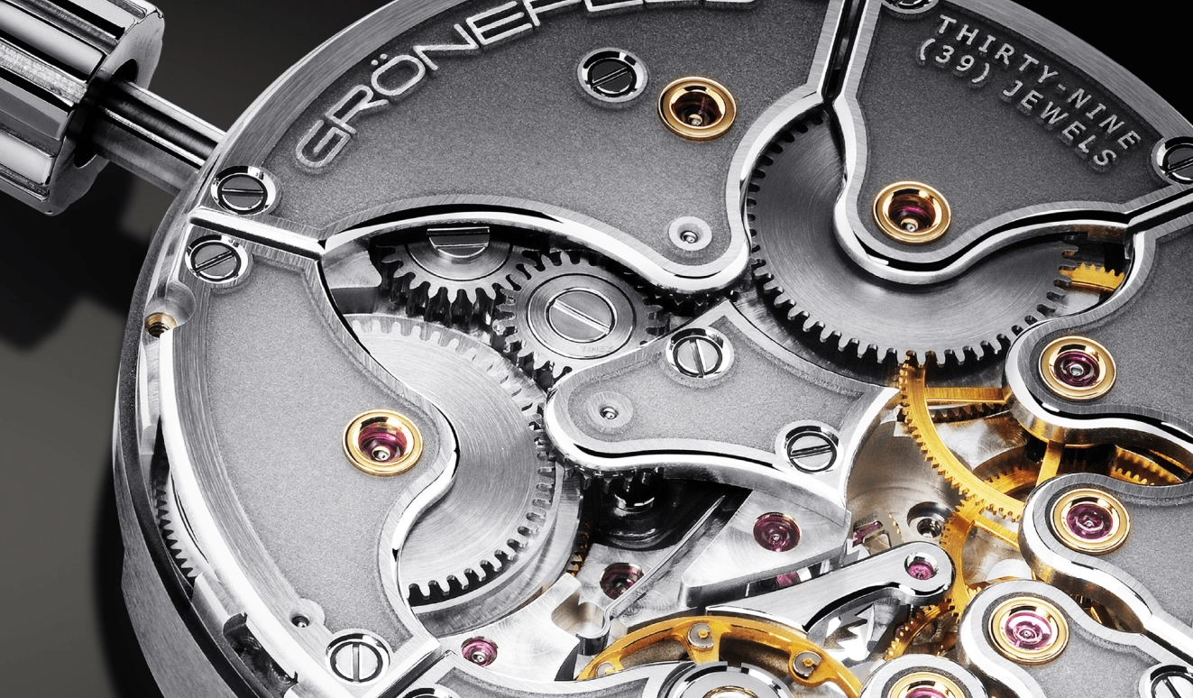 Grönefeld,1896 One Hertz 43mm,43mm,Red Gold,Cream white,Handwound,Power Reserve Indicator,Function Selector,One Hertz RG