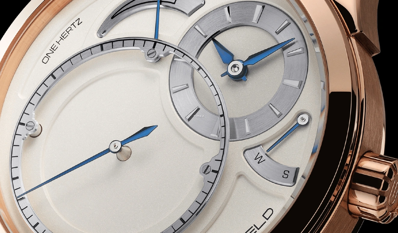 Grönefeld,1896 One Hertz 43mm,43mm,Red Gold,Cream white,Handwound,Power Reserve Indicator,Function Selector,One Hertz RG