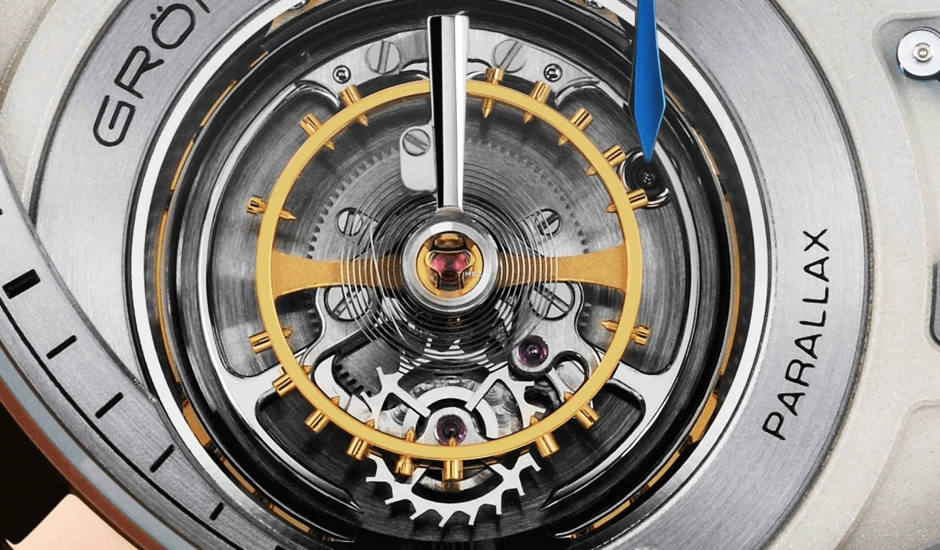 Grönefeld,Parallax Tourbillon 43mm,43mm,Red Gold,Silver,White,Handwound,Power Reserve Indicator,Tourbillon,Function Selector,Parallax tourbillon RG