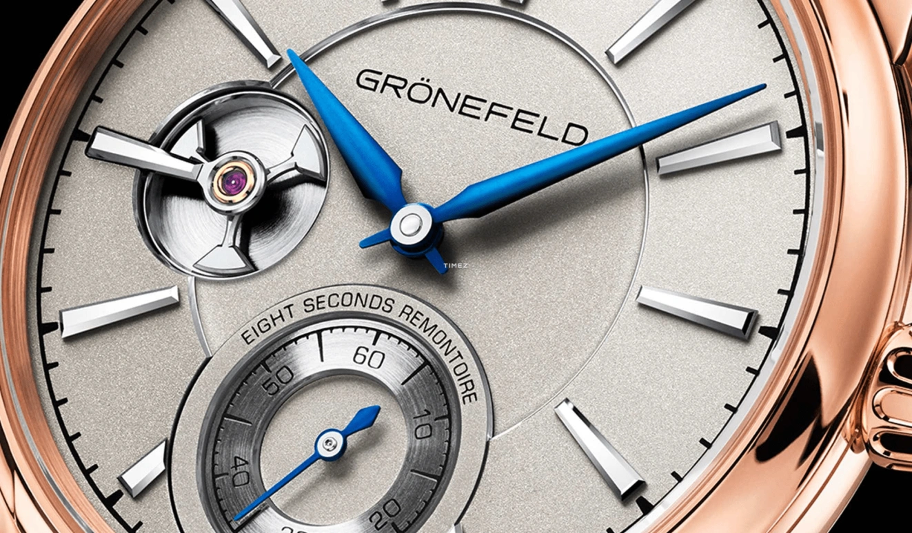 Grönefeld,1941 Remontoire 39.50mm,39.50mm,Red Gold,Antique Silver,Handwound,Constant Force Mechanism,35hours,1941 Remontoire Constant Force Rhodium Dial RG