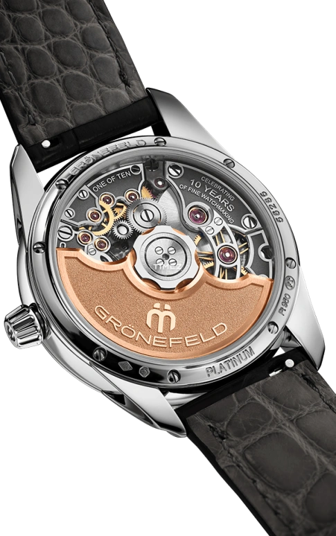 Grönefeld,Decennium Tourbillon 39.50mm,39.50mm,Platinum,Grey,Automatic,Tourbillon,56hours,1941 Decennium Automatic Tourbillon