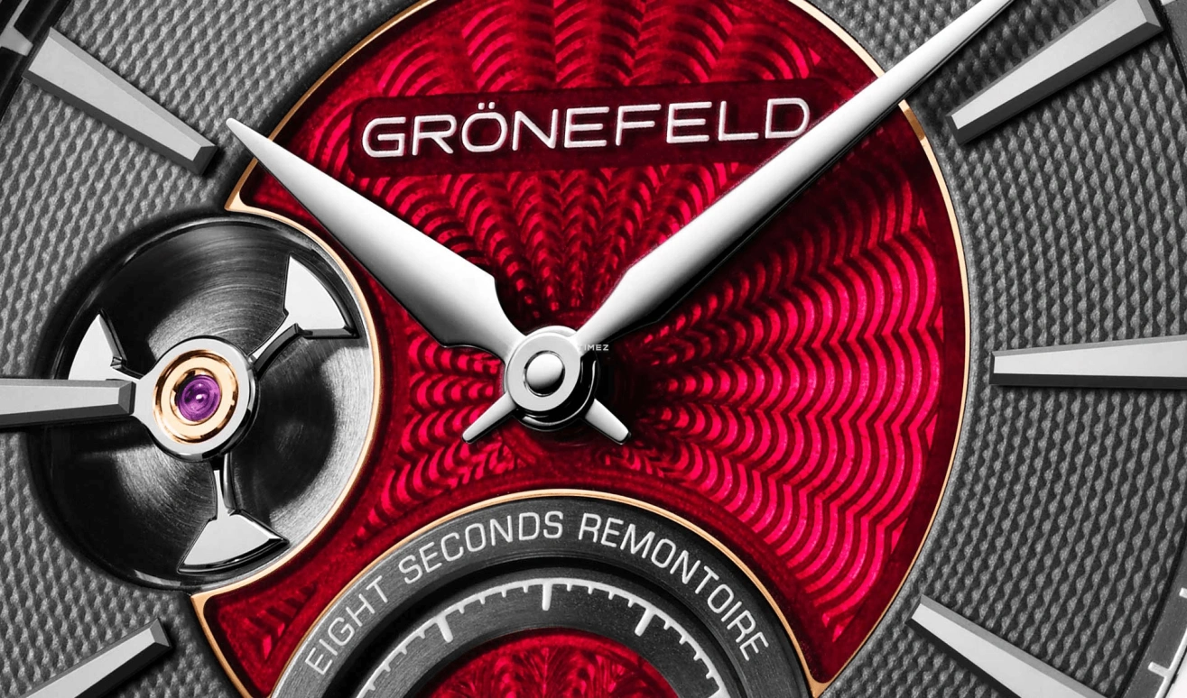 Grönefeld,1941 Remontoire 39.50mm,39.50mm,Red Gold,Grey,Red,Handwound,35hours,In-house Caliber,1941 Remontoire Bespoke Guilloche Enamel RG