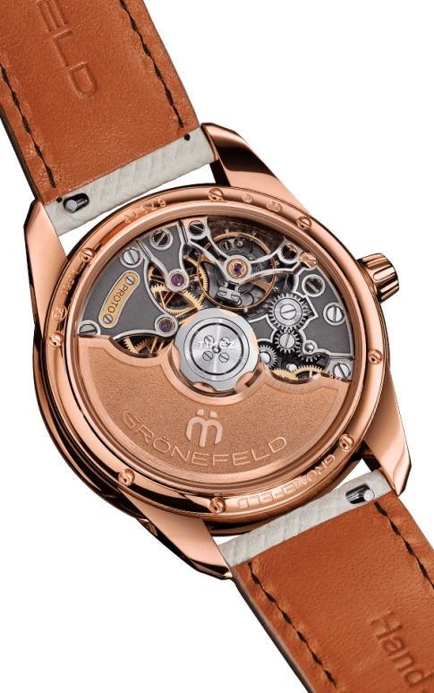 Grönefeld,1941 Principia 39.50mm,39.50mm,Red Gold,Sand,Automatic,56hours,In-house Caliber,1941 Principia Automatic Rhodium Dial RG