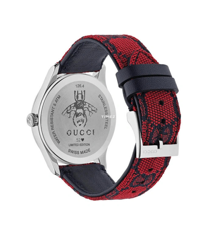 GUCCI,G-Timeless 38mm,38mm,Stainless Steel,Red,Quartz,Sapphire,Round,YA1264171