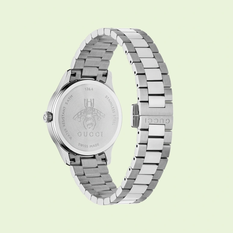 GUCCI,G-Timeless 32mm,32mm,Stainless Steel,Black,Sapphire,Crystal Glass,Closed,YA1265034