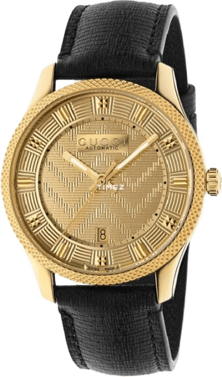 GUCCI,Other 40mm,40mm,Stainless Steel,Gold,Sapphire,Crystal Glass,Open,YA126340