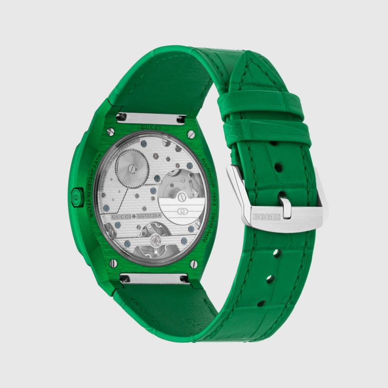 GUCCI,Gucci 25H 40mm,40mm,Aluminium,Green,Automatic,Sapphire,Crystal Glass,Other,750587 ID8A0 3020