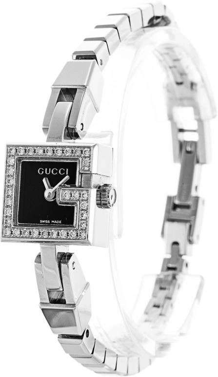 GUCCI,Gucci 14mm,14mm,Stainless Steel,Black,Quartz,Day,Sapphire,Crystal Glass,YA102540