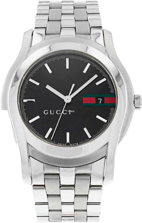 GUCCI,Gucci 38mm,38mm,Stainless Steel,Black,Quartz,YA055202