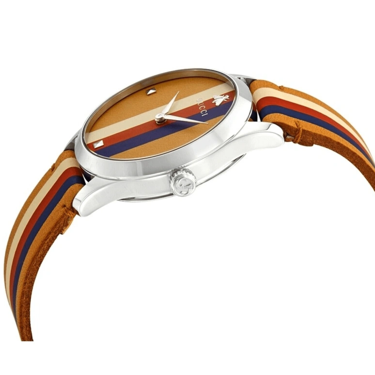 GUCCI,G-Timeless 38mm,38mm,Stainless Steel,Coffee,Quartz,Sapphire,Crystal Glass,Round,YA1264078