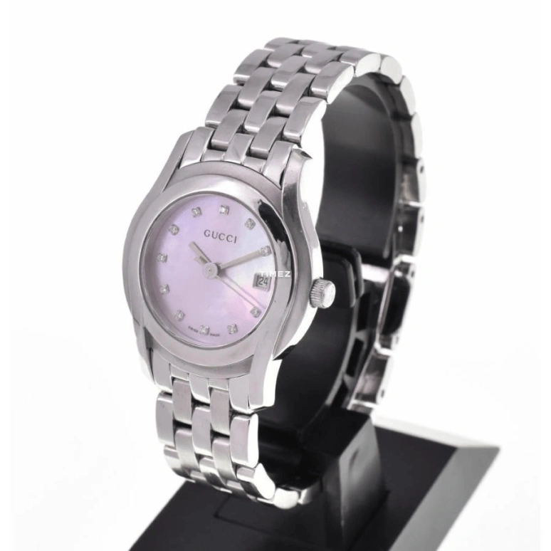 GUCCI,Gucci 27.50mm,27.50mm,Stainless Steel,Pink,Quartz,Day,Round,YA055522