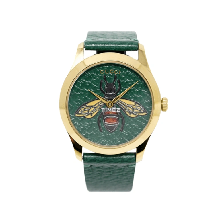 GUCCI,G-Timeless 38mm,38mm,Stainless Steel,Green,Quartz,Round,Gold,YA1264065