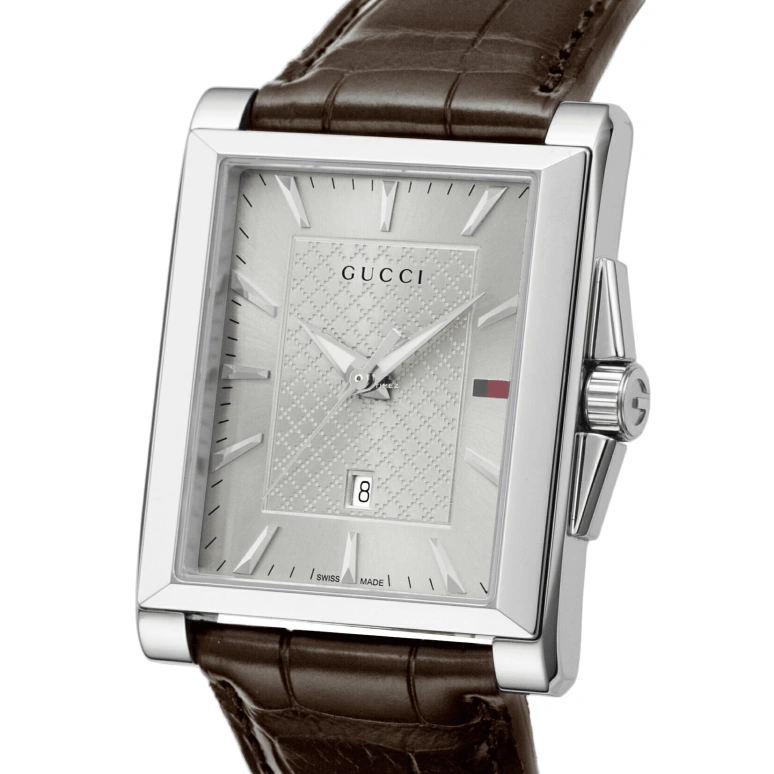 GUCCI,G-Timeless 34mm,34mm,Stainless Steel,Silver,Quartz,Day,Sapphire,YA138407
