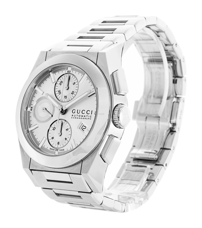 GUCCI,Pantheon 44mm,44mm,Stainless Steel,Silver,Automatic,Chronograph,Day,185623 I1630 8462