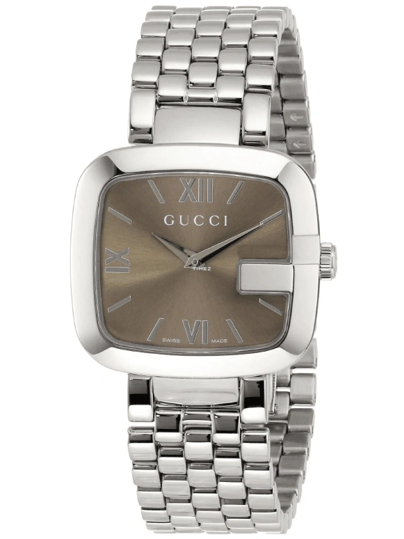 GUCCI,G-Gucci 32mm,32mm,Stainless Steel,Coffee,Brown,Quartz,Sapphire,Crystal Glass,Square,YA125413