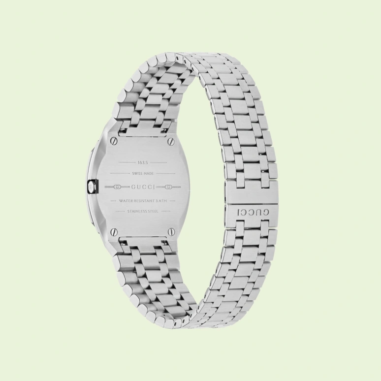 GUCCI,Gucci 25H 30mm,30mm,Stainless Steel,Silver White,Quartz,Sapphire,Crystal Glass,Cushion,704369 I1600 1108