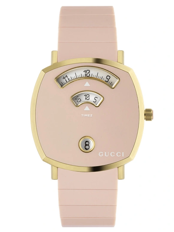 GUCCI,Grip 35mm,35mm,Stainless Steel,Pink,Quartz,Day,In-house Caliber,YA157436
