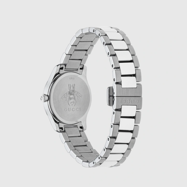 GUCCI,G-Timeless 27mm,27mm,Stainless Steel,Silver,Sapphire,Crystal Glass,Closed,YA126595
