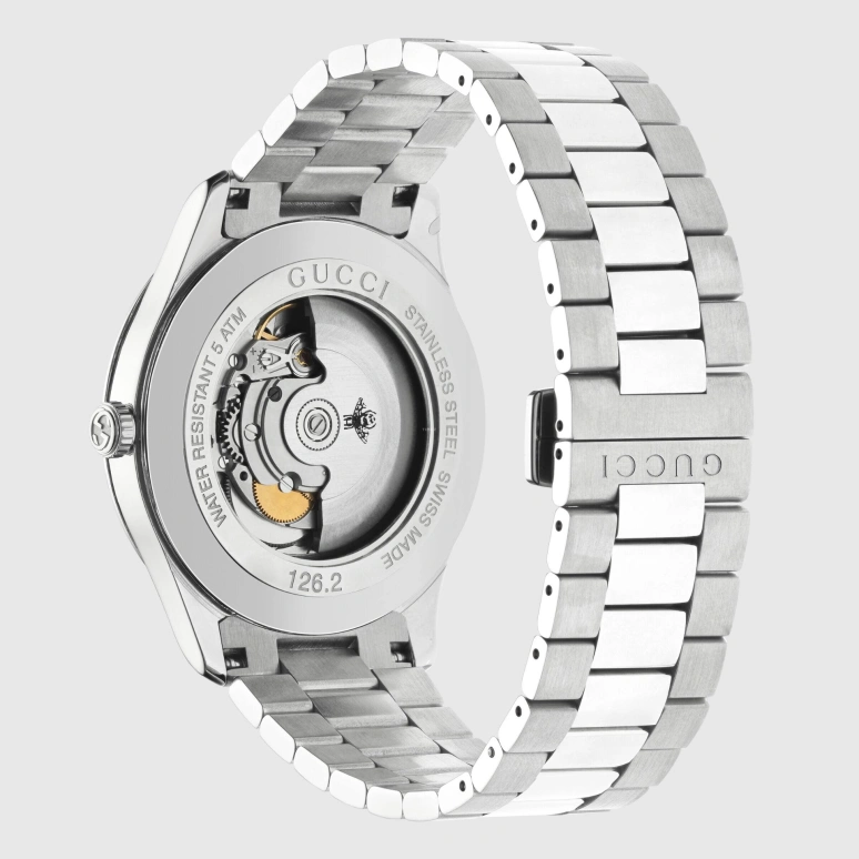 GUCCI,G-Timeless 42mm,42mm,Stainless Steel,Black,Sapphire,Crystal Glass,Onyx,Agate,YA126283