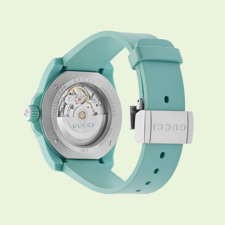 GUCCI,Gucci Dive 40mm,40mm,Bioceramic,Plastic,Transparent,Ocean Blue,Blue,Sapphire,Ocean Blue,Blue,YA136344