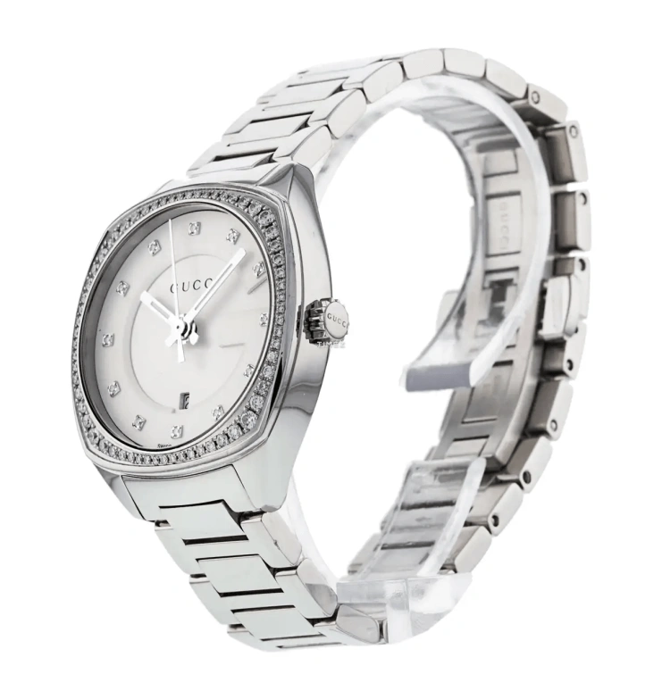 GUCCI,GG2570 29mm,29mm,Stainless Steel,Silver White,Quartz,Day,Sapphire,YA142505