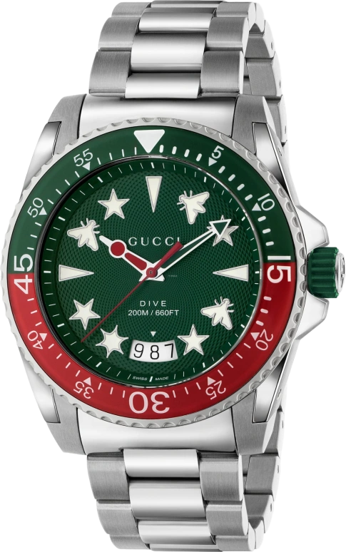 GUCCI,Gucci Dive 45mm,45mm,Stainless Steel,Green,Quartz,Sapphire,663941 I1600 8512