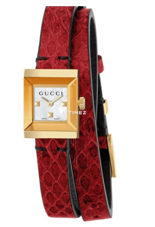 GUCCI,G-Frame 14x18mm,14x18mm,Stainless Steel,White,Quartz,Sapphire,Crystal Glass,Square,YA128524