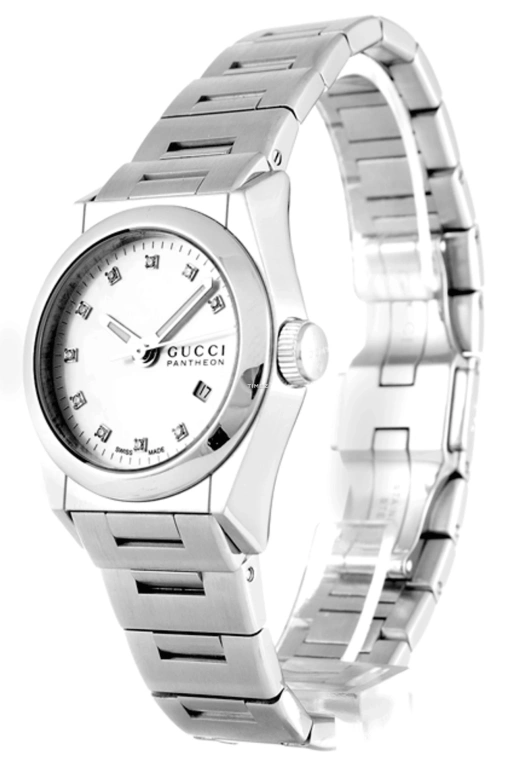 GUCCI,Pantheon 36mm,36mm,Stainless Steel,White,Quartz,Day,Sapphire,Crystal Glass,200320 I1610 1461