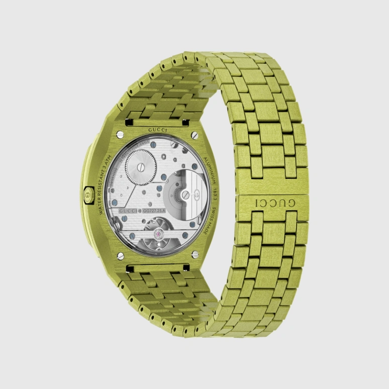 GUCCI,Gucci 25H 40mm,40mm,Aluminium,Green,Automatic,Sapphire,Glass,Octagon,717881 J810A 3020