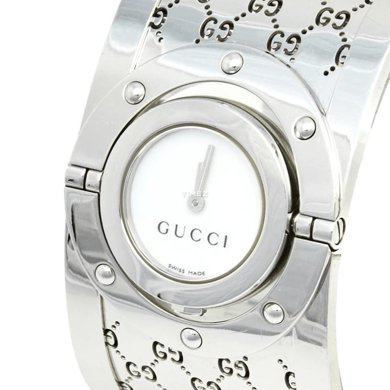 GUCCI,Twirl 23mm,23mm,Stainless Steel,White,Quartz,Sapphire,Crystal Glass,Round,177823 J6A70 1260