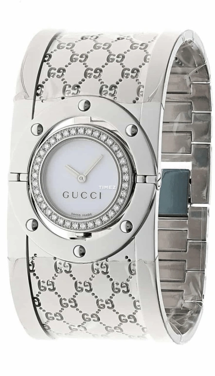 GUCCI,Twirl 33mm,33mm,Stainless Steel,White,Quartz,Sapphire,Crystal Glass,Round,YA112415
