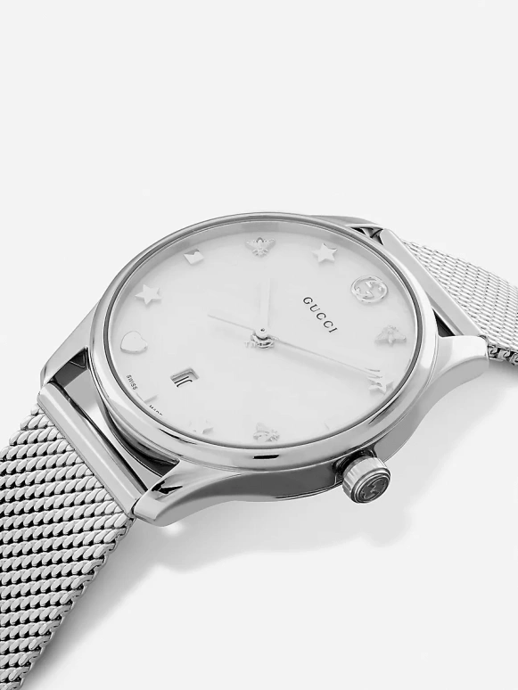 GUCCI,G-Timeless 29mm,29mm,Stainless Steel,White,Quartz,Day,Hardlex,YA126583