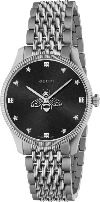 GUCCI,G-Timeless 36mm,36mm,Stainless Steel,Black,Sapphire,Crystal Glass,Closed,YA1264154