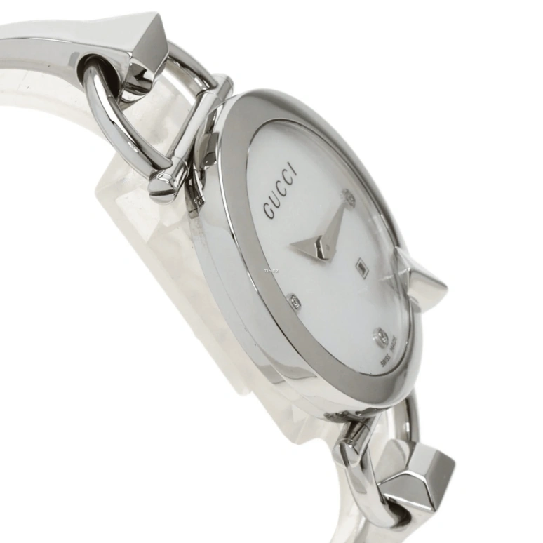 GUCCI,Chiodo 35mm,35mm,Stainless Steel,White,Quartz,Day,Sapphire,Crystal Glass,208833 I1610 1461