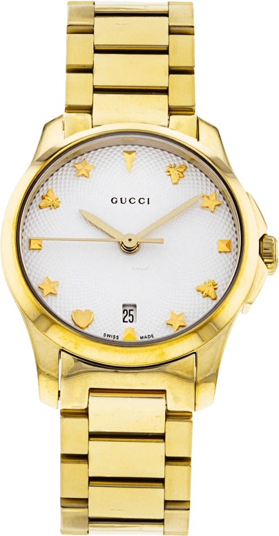 GUCCI,G-Timeless 27mm,27mm,Stainless Steel,White,Sapphire,Closed,YA126576