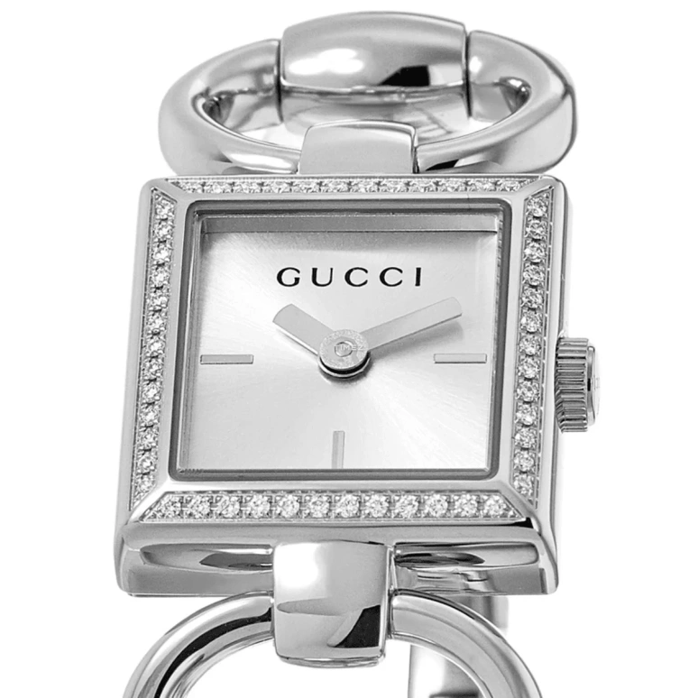 GUCCI,Tornabuoni 19.50x18.50mm,19.50x18.50mm,Stainless Steel,Silver,Grey,Quartz,Sapphire,Crystal Glass,Square,202641 I1630 8462