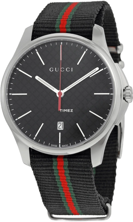 GUCCI,G-Timeless 27mm,27mm,Stainless Steel,Black,Sapphire,Crystal Glass,YA126321