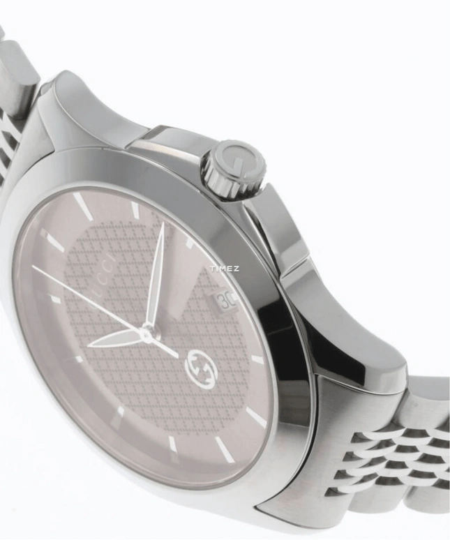 GUCCI,G-Timeless 38mm,38mm,Stainless Steel,Coffee,Brown,Quartz,Day,Sapphire,Crystal Glass,YA1264107