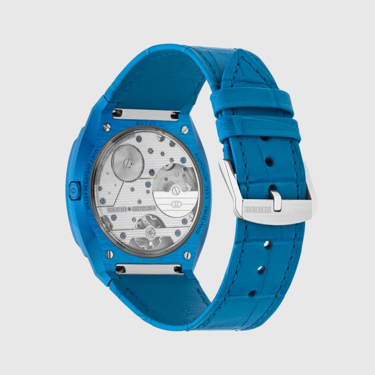GUCCI,Gucci 25H 40mm,40mm,Aluminium,Blue,Automatic,Sapphire,Crystal Glass,Other,750585 ID8A0 4009